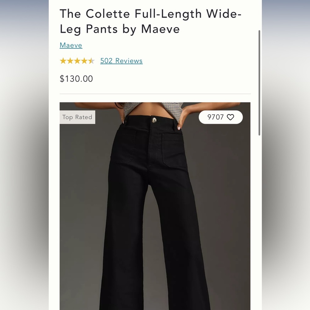 Colette Full-Length Wide-Leg Pants by Maeve